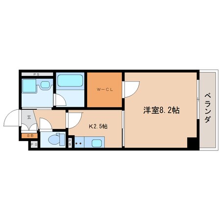 静岡駅 徒歩12分 8階の物件間取画像